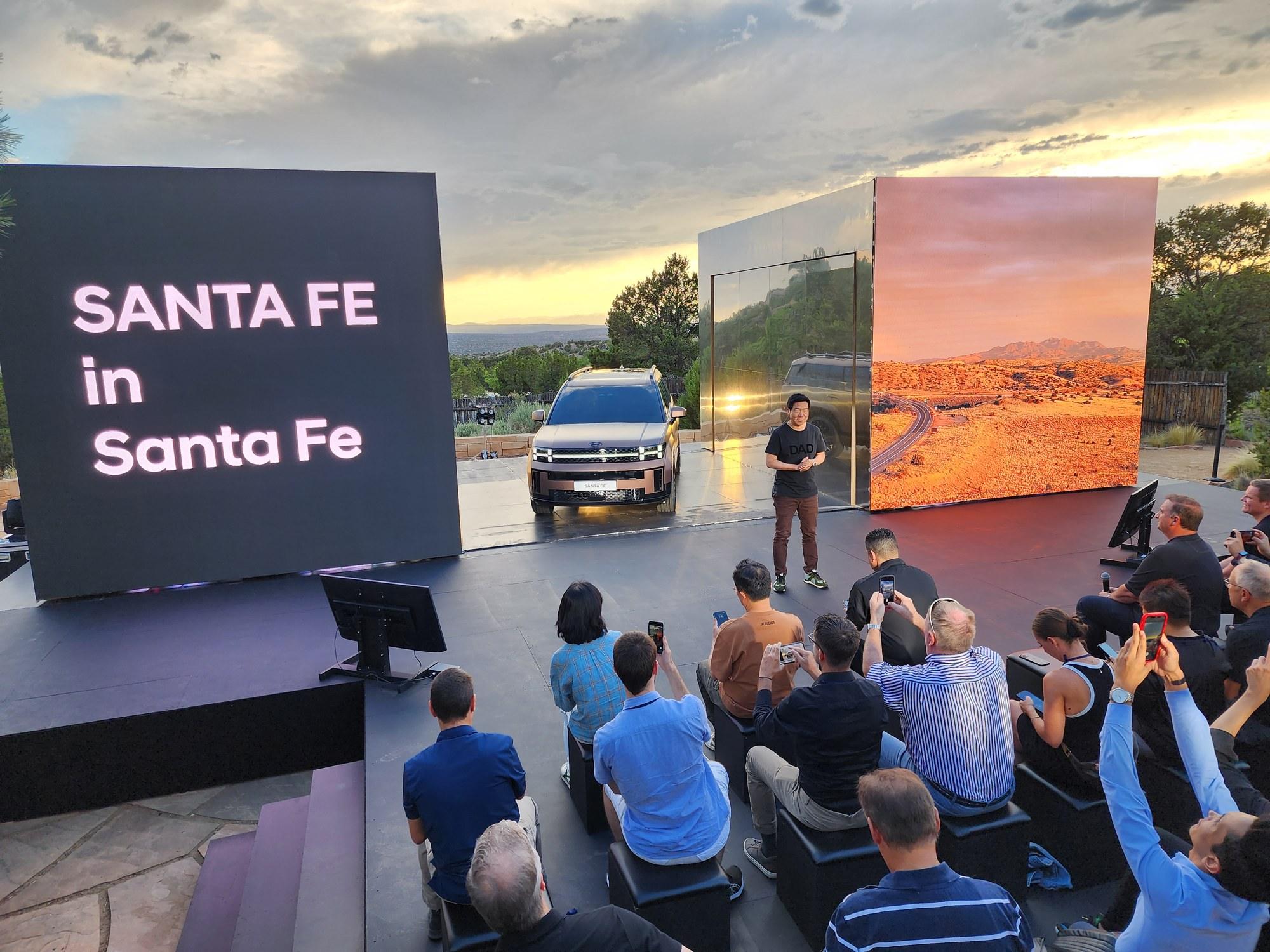 Hyundai Santa Fe World Premiere: Hyundai revealed the fifth-generation Santa Fe in the high desert outside Santa Fe, New Mexico. TLL surveyed the site, built three LED walls across an outdoor terrace and an indoor space, and ran lighting, audio and production live.