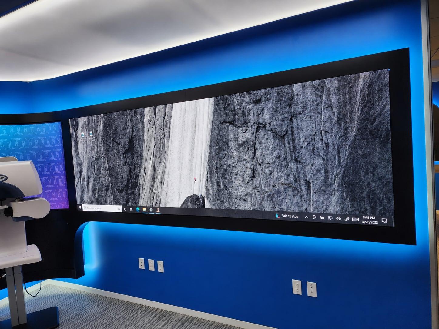 Backlit graphics and lightboxes in a venue