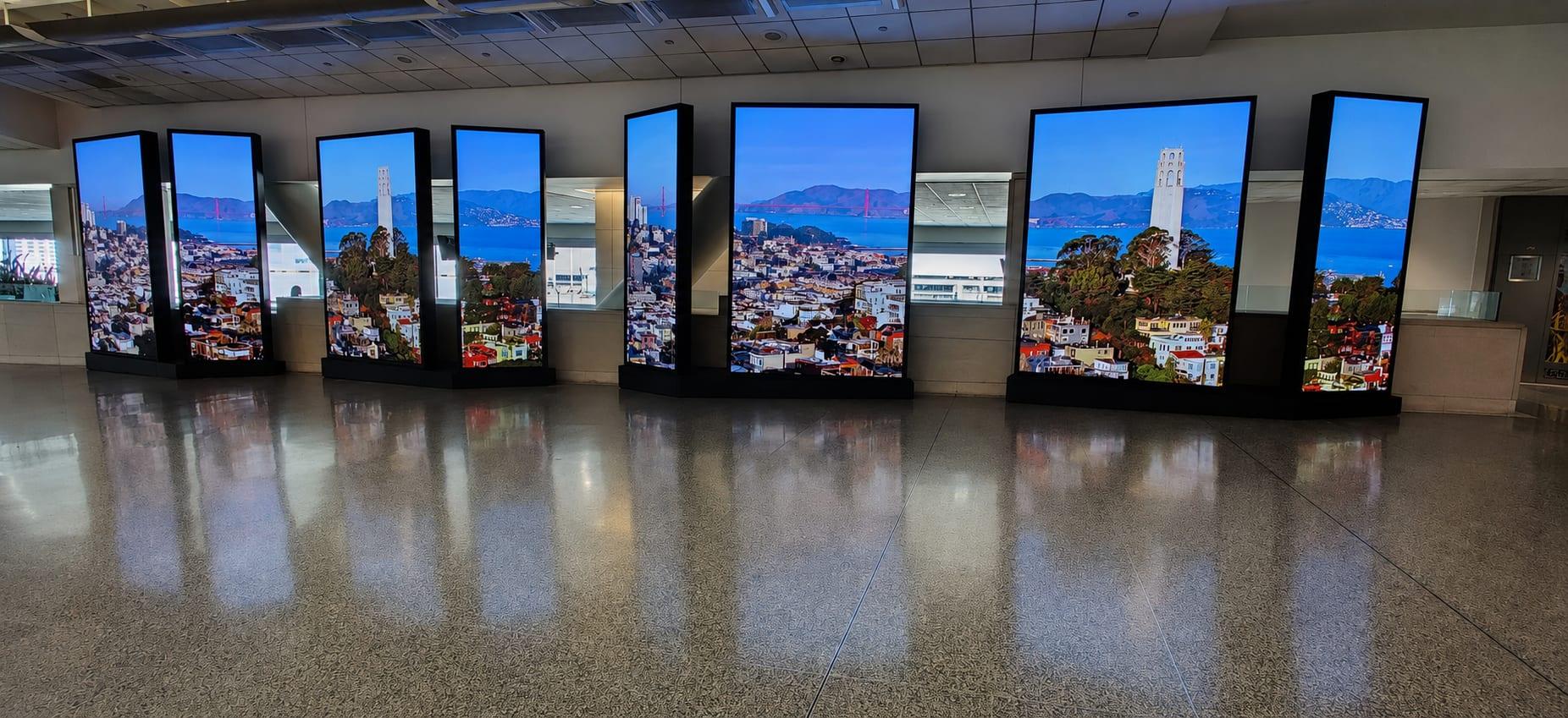 A permanently installed LED wall