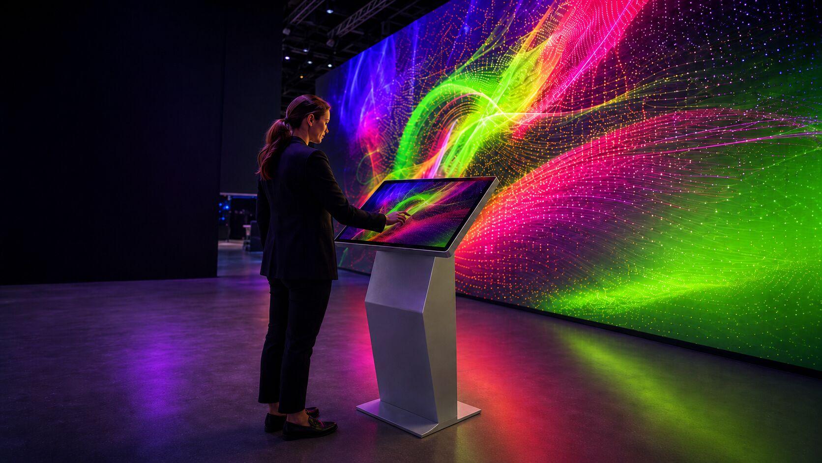 Interactive touchscreen video wall